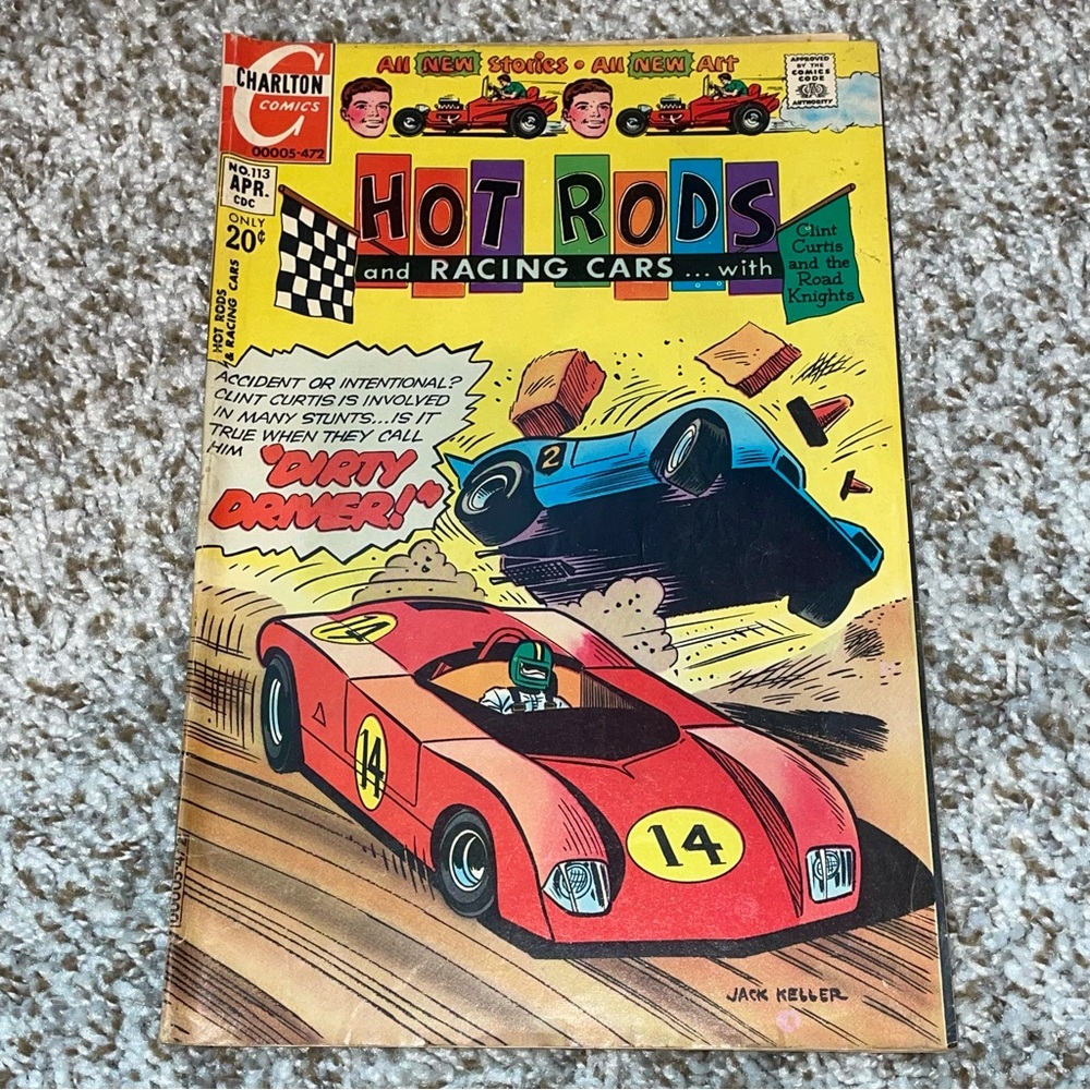 VINTAGE 1972 CHARLTON COMICS Hot Rods & Racing Cars Bronze Age Comic Book #113